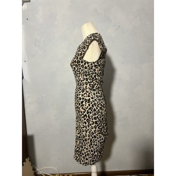 H&M Brown Leopard Print Pencil Dress lined - Picture 4 of 13